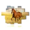 cuadros de caballos corriendo al atardecer - version: 17 pannelli 225x152cm