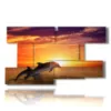 painting on canvas fish and jumping dolphins at sunset - version: 9 pannelli 177x101cm