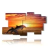 painting on canvas fish and jumping dolphins at sunset - version: 9 pannelli 184x100cm
