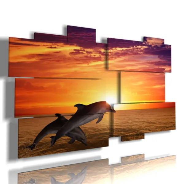 Gemälde mit Fischen auf Leinwand