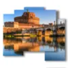 quadri moderni roma a castel sant angelo - version: 5 pannelli 89x77cm