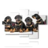 caja con fotos de cachorros de perros - version: 6 pannelli 136x91cm