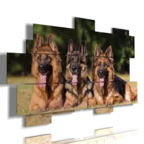 gemälde mit foto eines hundes mit herausgestreckter zunge