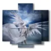 paintings with fantasy images angels and demons - version: 5 pannelli 89x85cm