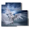 tableaux avec images fantastiques anges et demons - version: 5 pannelli 102x93cm