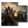 tableaux avec images de guerriers fantastiques - version: 4 pannelli 91x85cm