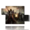 tableaux avec images de guerriers fantastiques - version: 5 pannelli 128x85cm