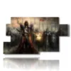 paintings with fantasy warriors images - version: 7 pannelli 157x90cm