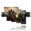 paintings with fantasy warriors images - version: 7 pannelli 173x106cm