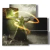 paintings with dark fantasy images - version: 5 pannelli 102x93cm