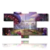 paintings with fantasy images with mushrooms - version: 7 pannelli 176x102cm