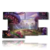 paintings with fantasy images with mushrooms - version: 9 pannelli 177x101cm
