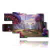 paintings with fantasy images with mushrooms - version: 9 pannelli 180x103cm