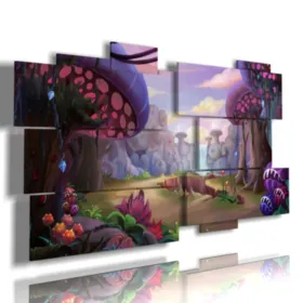 peintures avec des images de fantaisie représentant des champign