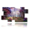 paintings with fantasy images with mushrooms - version: 10 pannelli 186x105cm