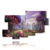 paintings with fantasy images with mushrooms - version: 10 pannelli 188x117cm