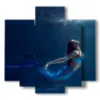quadro con immagini fantasy donne sirena - version: 5 pannelli 89x85cm