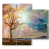 paintings with fantasy sunset images - version: 4 pannelli 91x85cm