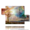 quadri con immagini tramonto di fantasia - version: 5 pannelli 128x85cm