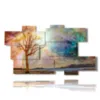 paintings with fantasy sunset images - version: 10 pannelli 191x106cm