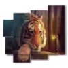 caja con imagenes de fantasia mujeres y tigre - version: 5 pannelli 106x98cm