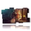 painting with fantasy images women and tiger - version: 11 pannelli 184x104cm
