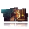 quadro con immagini fantasy donne e tigre - version: 11 pannelli 197x106cm