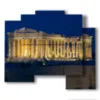 quadro con foto atene di notte the parthenon - version: 5 pannelli 89x77cm