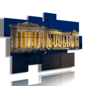 vecindario ateniense de noche