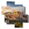 photos of athens city painting - version: 4 pannelli 97x97cm