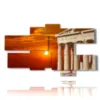painting with photos of athens greece at sunset - version: 7 pannelli 177x102cm