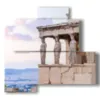 quadro con foto atene - version: 4 pannelli 83x78cm