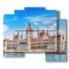 quadri importanti budapest il parlamento - version: 5 pannelli 89x77cm