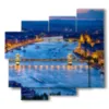 quadro con foto de budapest panoramica di sera - version: 5 pannelli 106x98cm