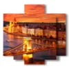 caja con fotos de la ciudad de budapest iluminada al atardecer - version: 5 pannelli 89x85cm