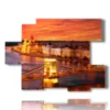 quadro con foto di budapest citta illuminata al tramonto - version: 6 pannelli 129x94cm