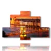 tableau avec des photos de la ville de budapest illuminee au coucher du soleil - version: 6 pannelli 135x85cm
