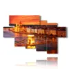painting with photos of budapest city illuminated at sunset - version: 7 pannelli 173x106cm