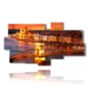 tableau avec des photos de la ville de budapest illuminee au coucher du soleil - version: 8 pannelli 184x100cm