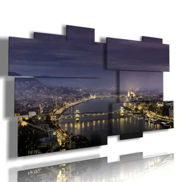 Panoramic photos of Budapest, nightshot.