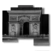 tableaux parisiens arc de triomphe noir et blanc - version: 5 pannelli 89x77cm