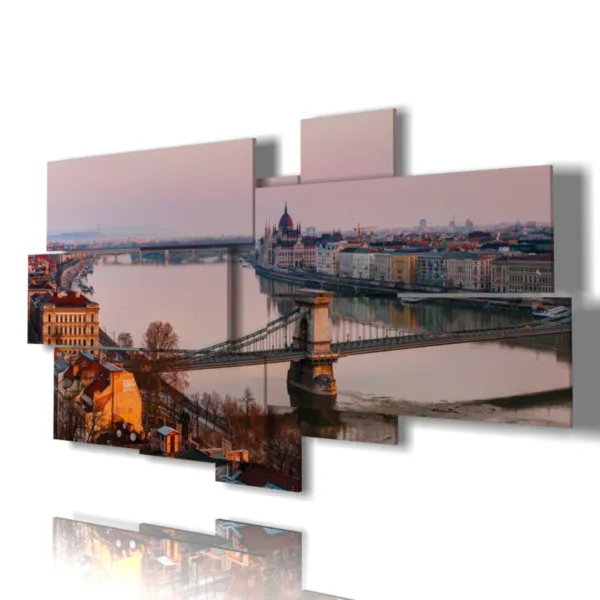 Imprime el puente de las cadenas en Budapest.