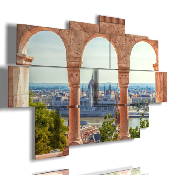 Painting of Budapest skyline