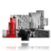 painting with photo london red cabin - version: 9 pannelli 183x121cm
