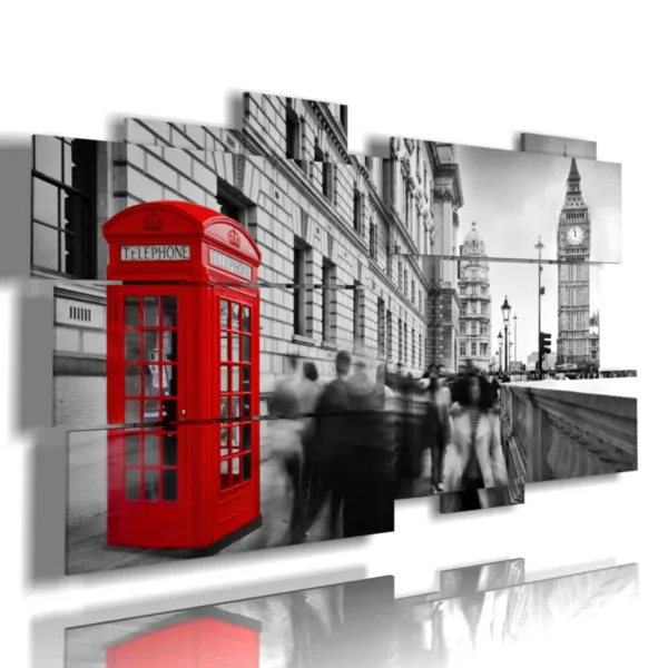 Paintings of London photos with red telephone booths