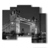 marco de fotos en blanco y negro de londres - version: 5 pannelli 89x77cm