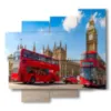 painting with photo bus london by day - version: 5 pannelli 106x98cm