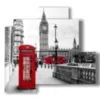 caja con foto london center red cabin - version: 4 pannelli 83x78cm