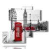 caja con foto london center red cabin - version: 5 pannelli 120x99cm