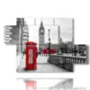 bild mit foto london zentrum rote kabine - version: 5 pannelli 128x85cm